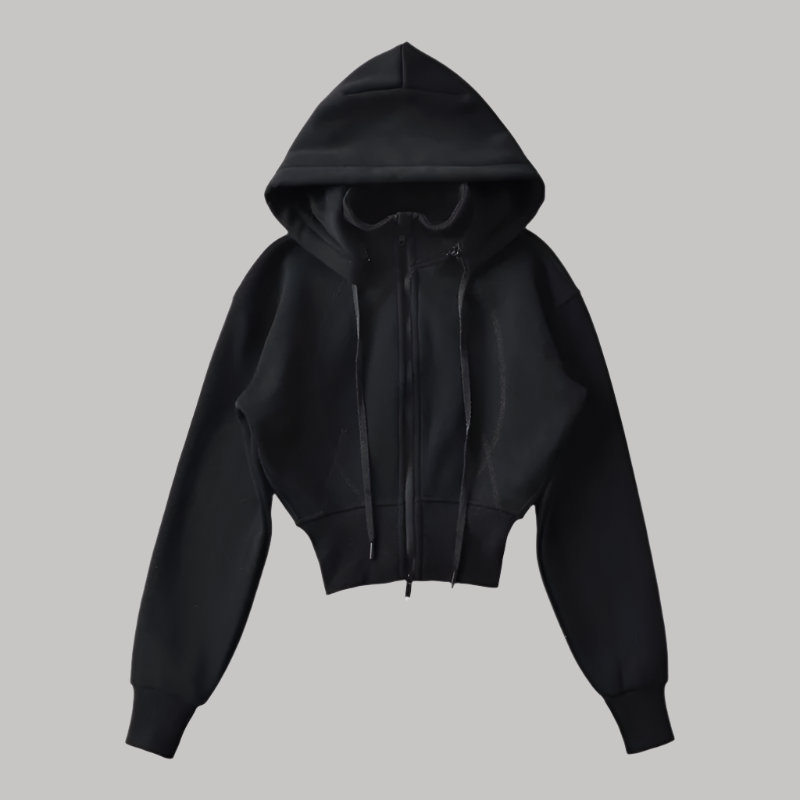 Trendy Hoodievest met Ritssluiting