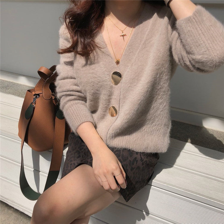 Golden Glow Luxe Cardigan met Gouden Details