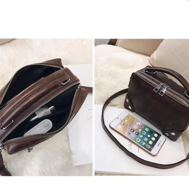 Terina Vintage Leren Schoudertas