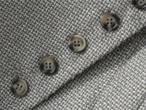 Maëline Grijs Gilet met Patroon en Knopen