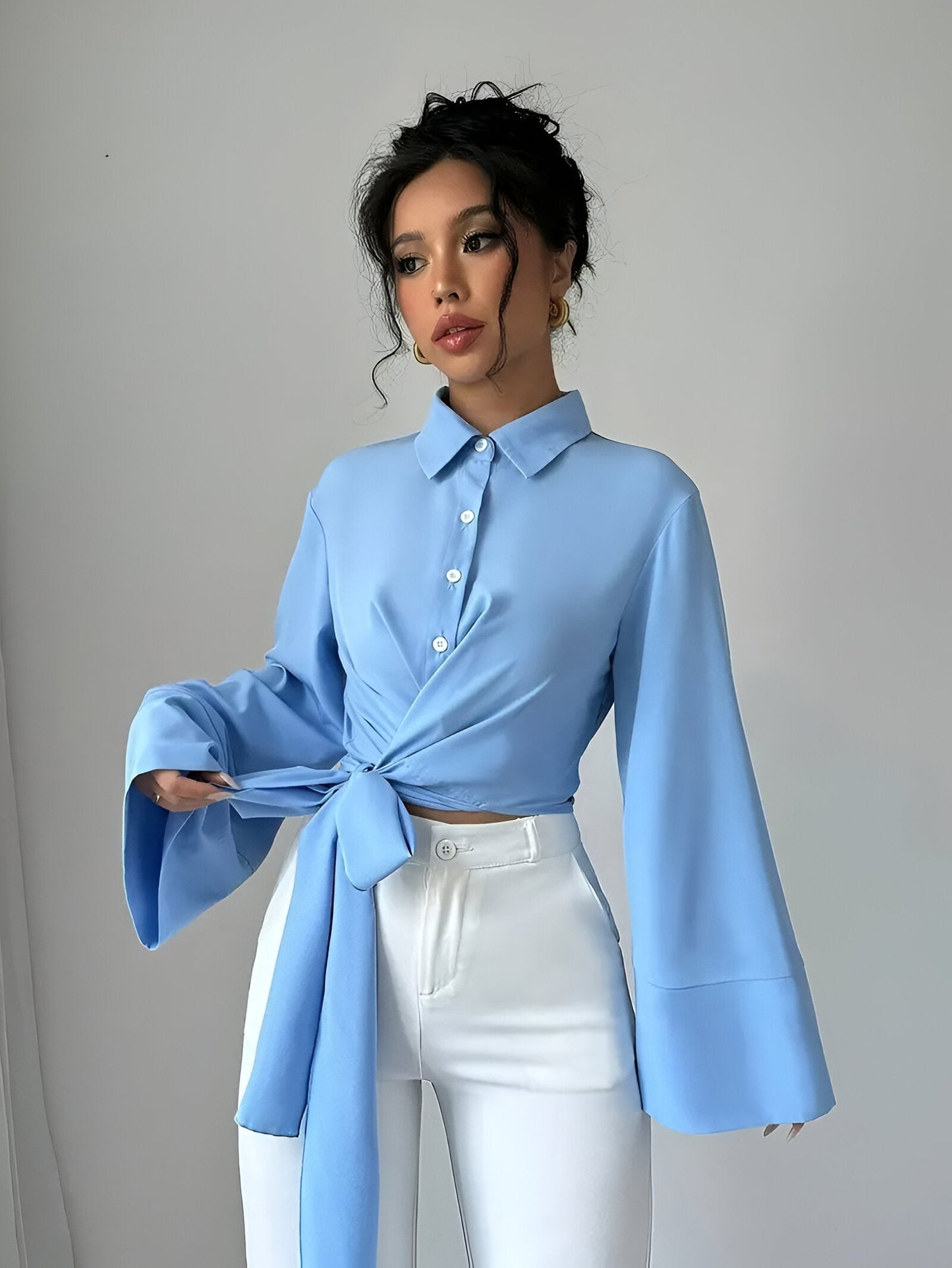 Bowi Crop Blouse met Strik