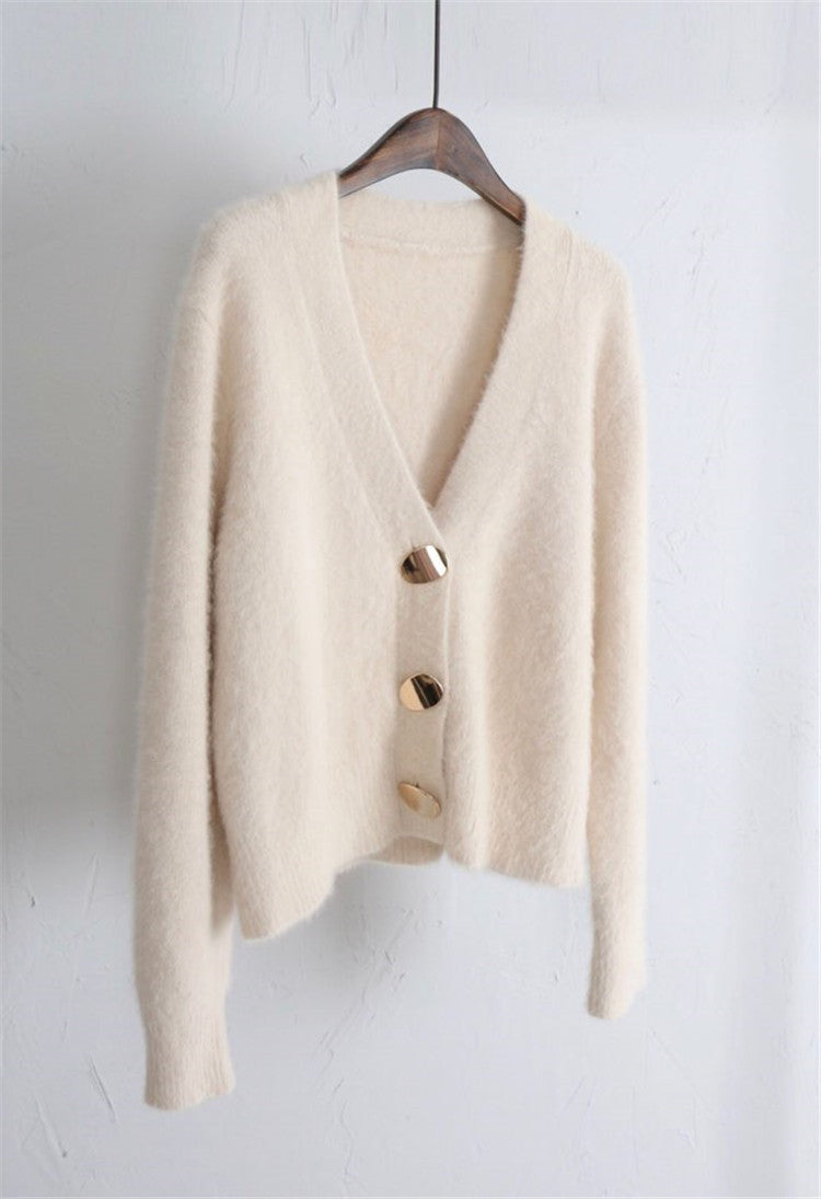 Golden Glow Luxe Cardigan met Gouden Details