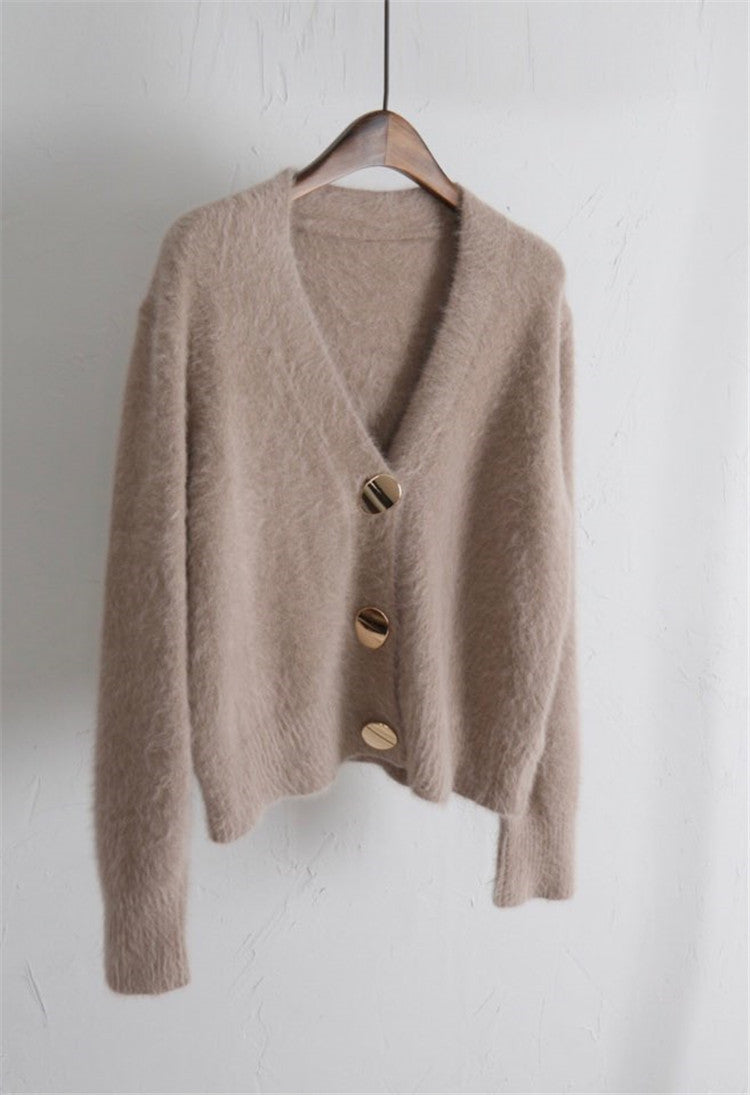 Golden Glow Luxe Cardigan met Gouden Details