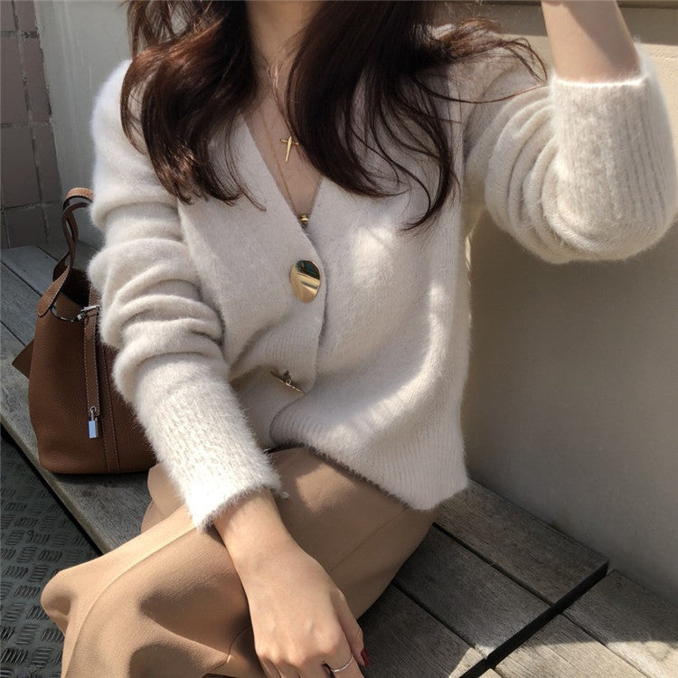 Golden Glow Luxe Cardigan met Gouden Details