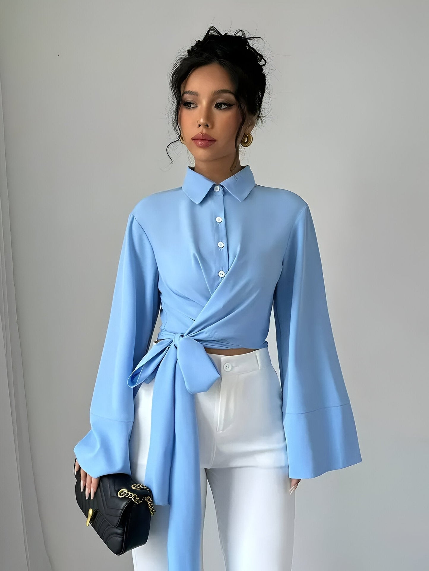 Bowi Crop Blouse met Strik