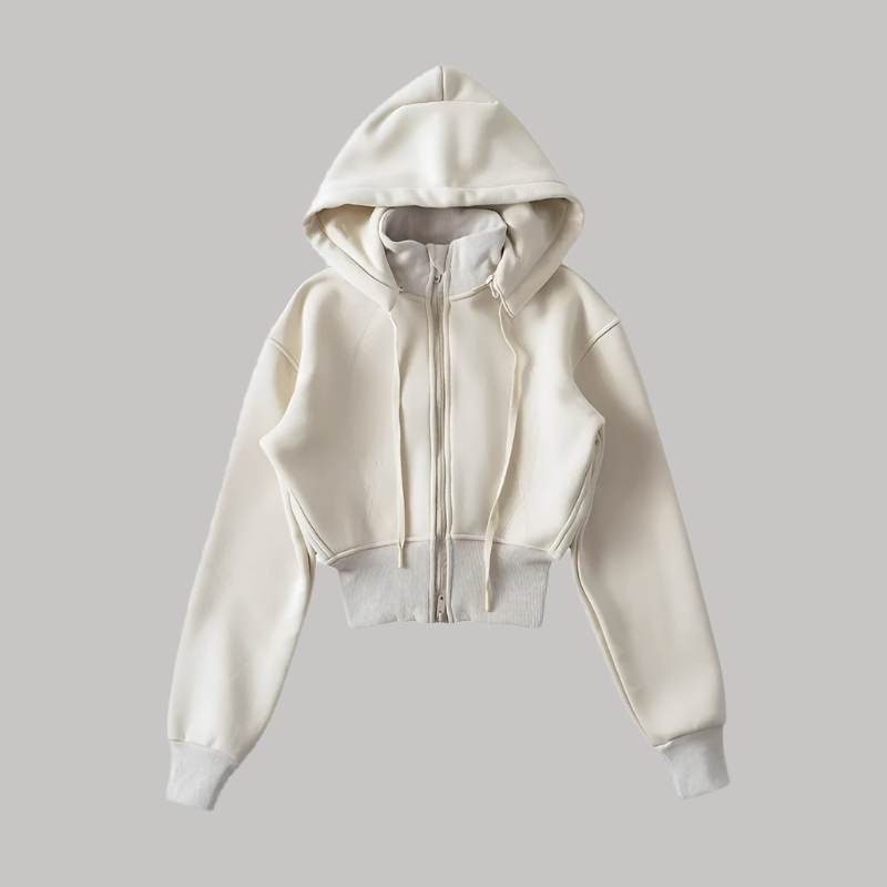 Trendy Hoodievest met Ritssluiting