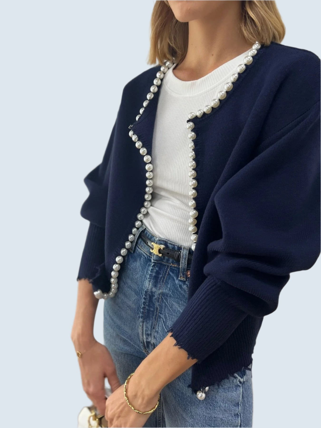 Élodie Elegant Vest met Parelaccenten