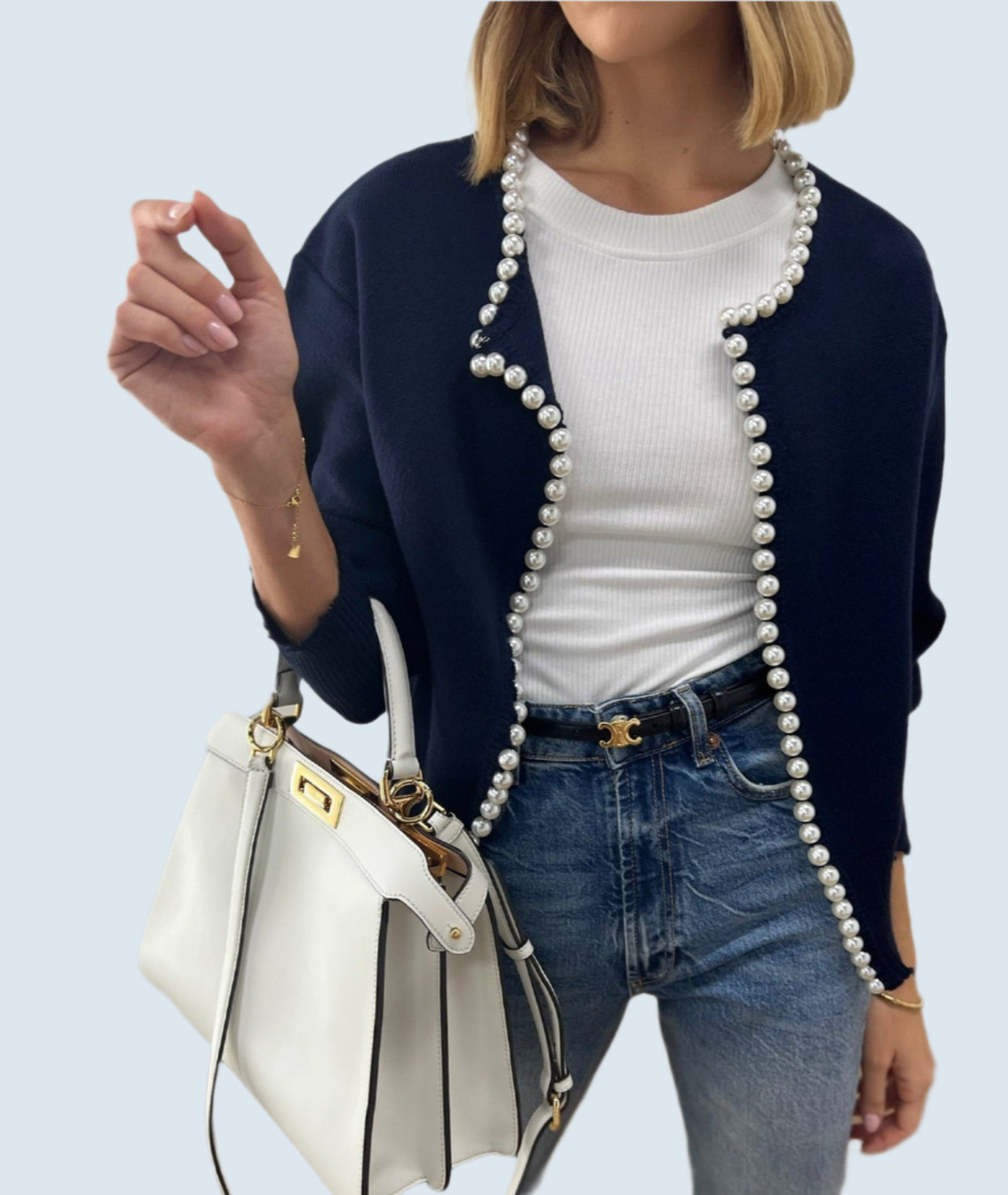 Élodie Elegant Vest met Parelaccenten