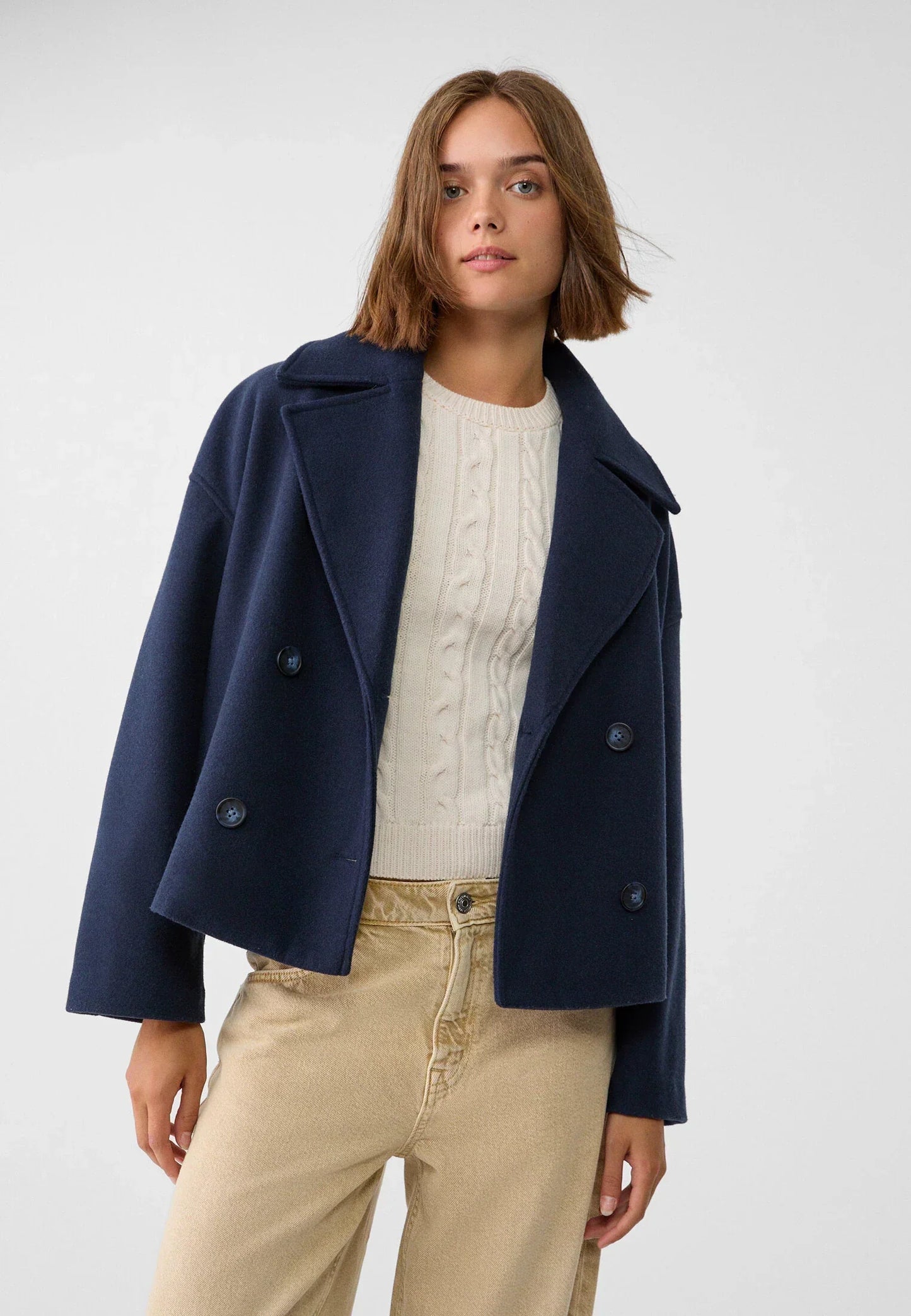 Élodie Cropped Double-Breasted Jas
