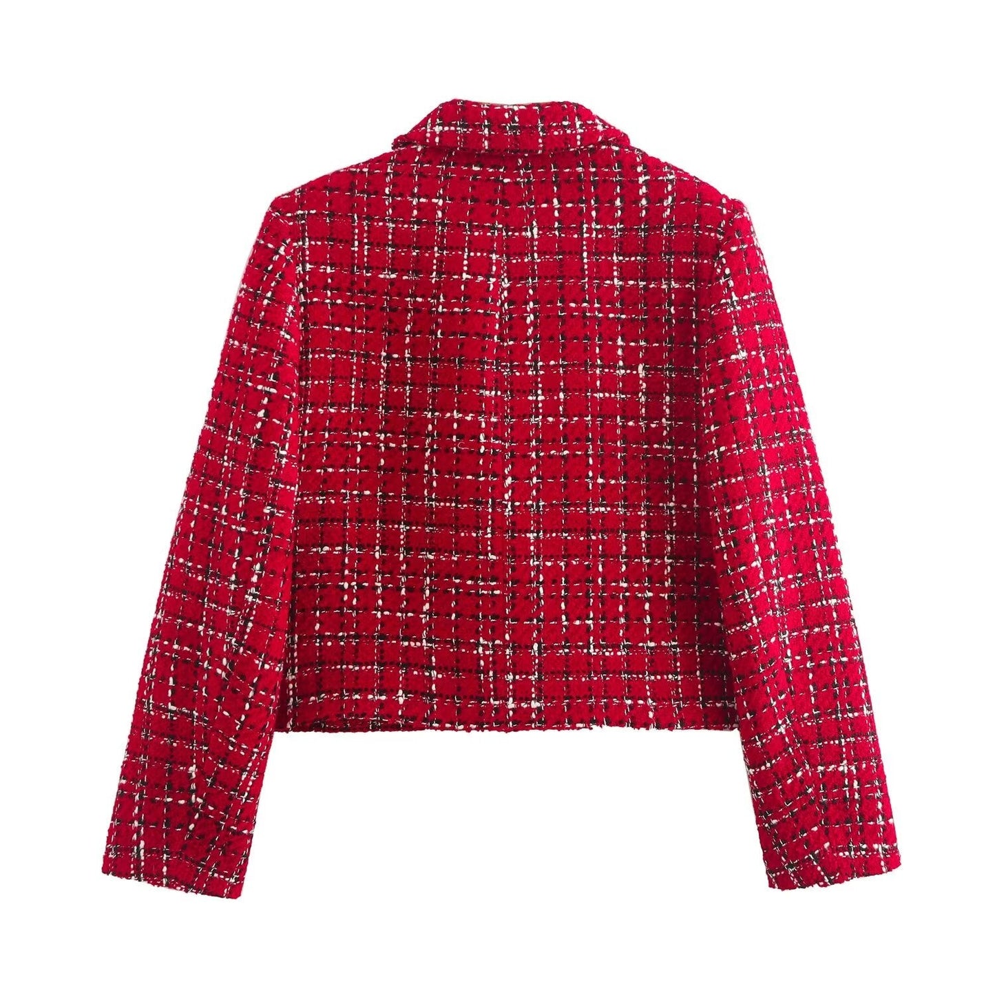 Celestine Rood Geruite Tailored Blazer