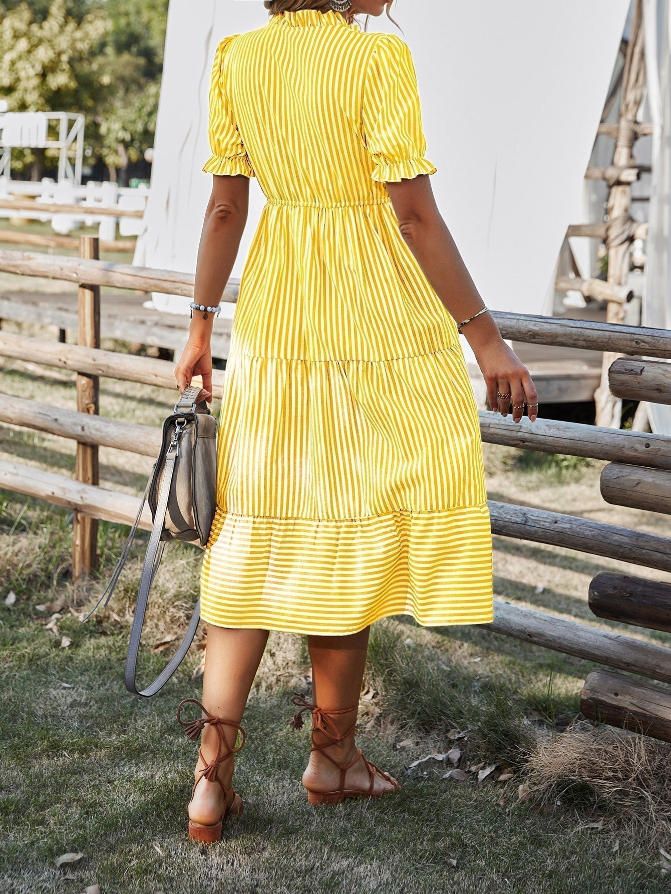 Sandra Gestreepte Maxi Jurk