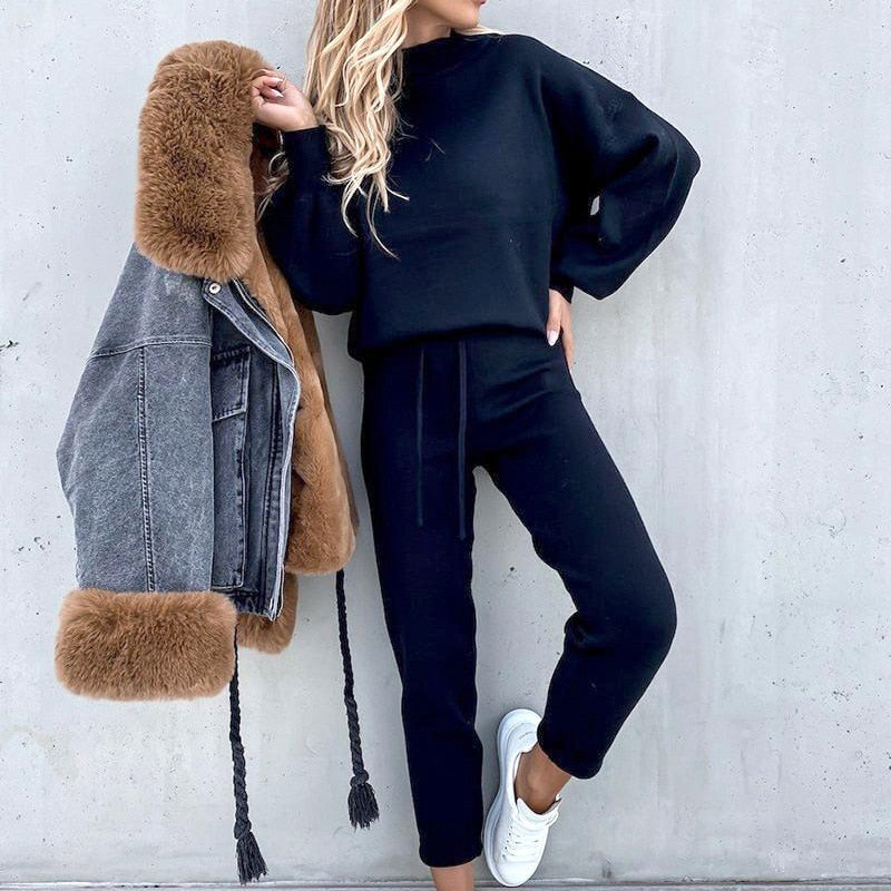 Amalya Cozy Co-Ord Set met Ballonmouwen