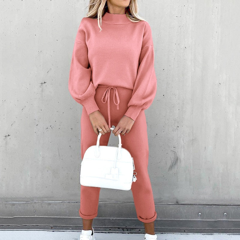 Amalya Cozy Co-Ord Set met Ballonmouwen