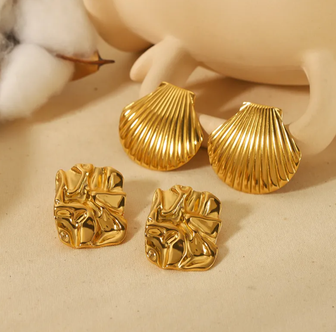 Nuvella Gouden Oorbellen