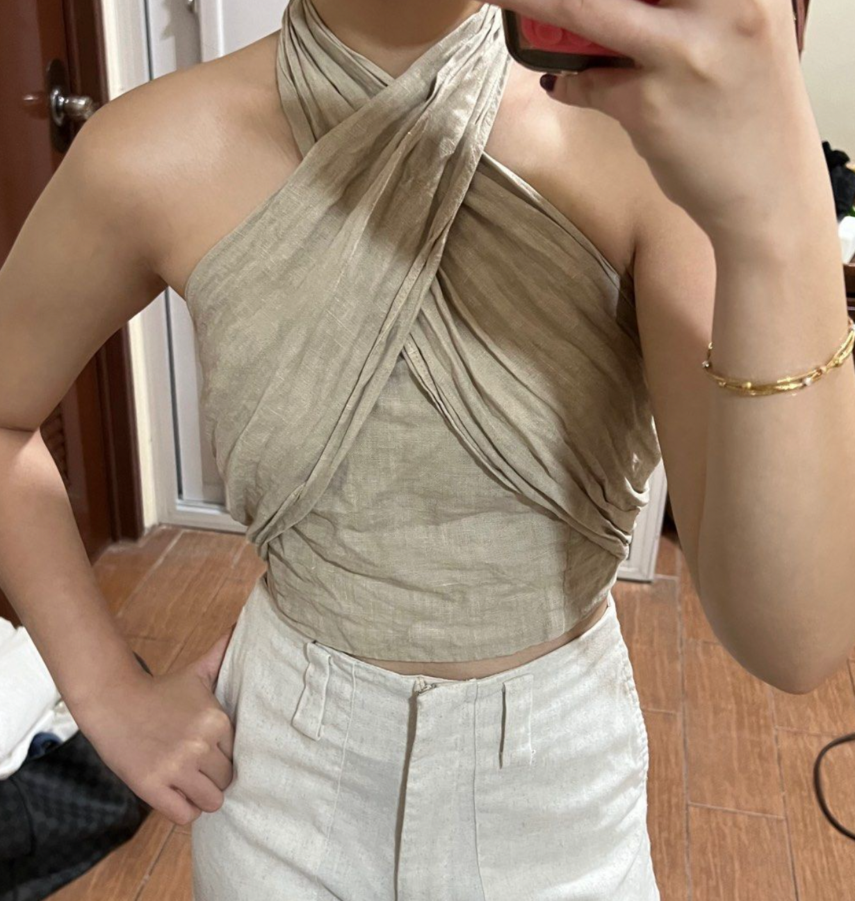 Gekruiste Crop Top met Elegante Twist
