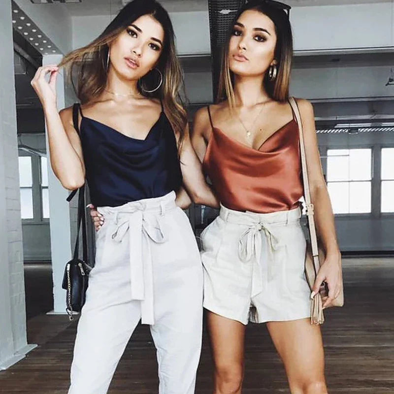 Satijnen Camisole met Luxe Drape