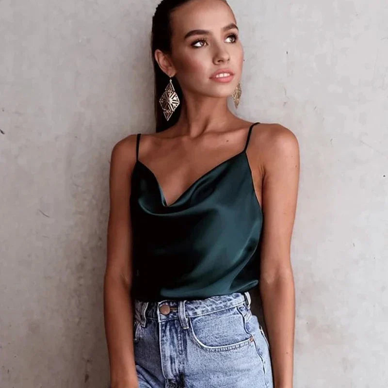 Satijnen Camisole met Luxe Drape