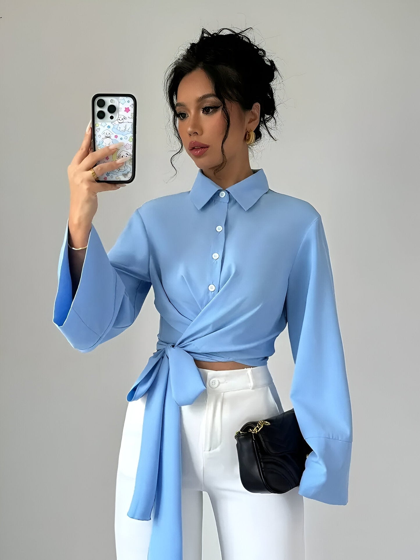 Bowi Crop Blouse met Strik