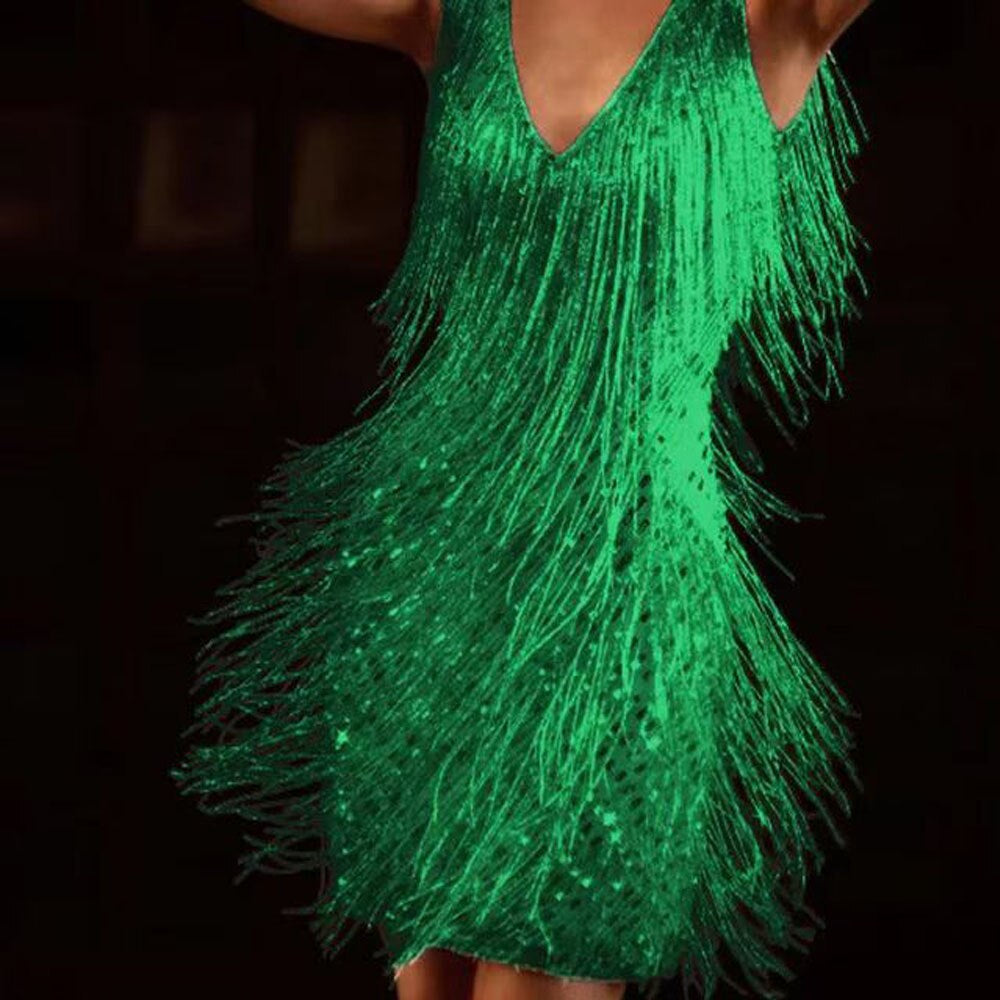 Celina – Sparkle & Fringe Mini Dress