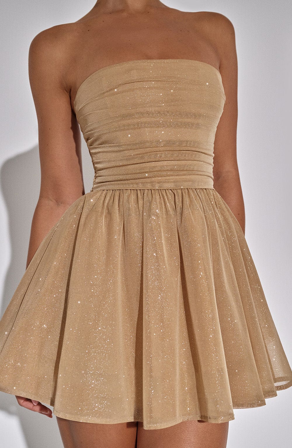 Luciélle Strapless Glitter Jurk met Strik
