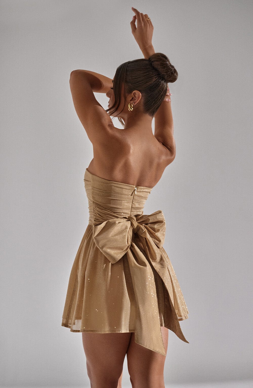 Luciélle Strapless Glitter Jurk met Strik