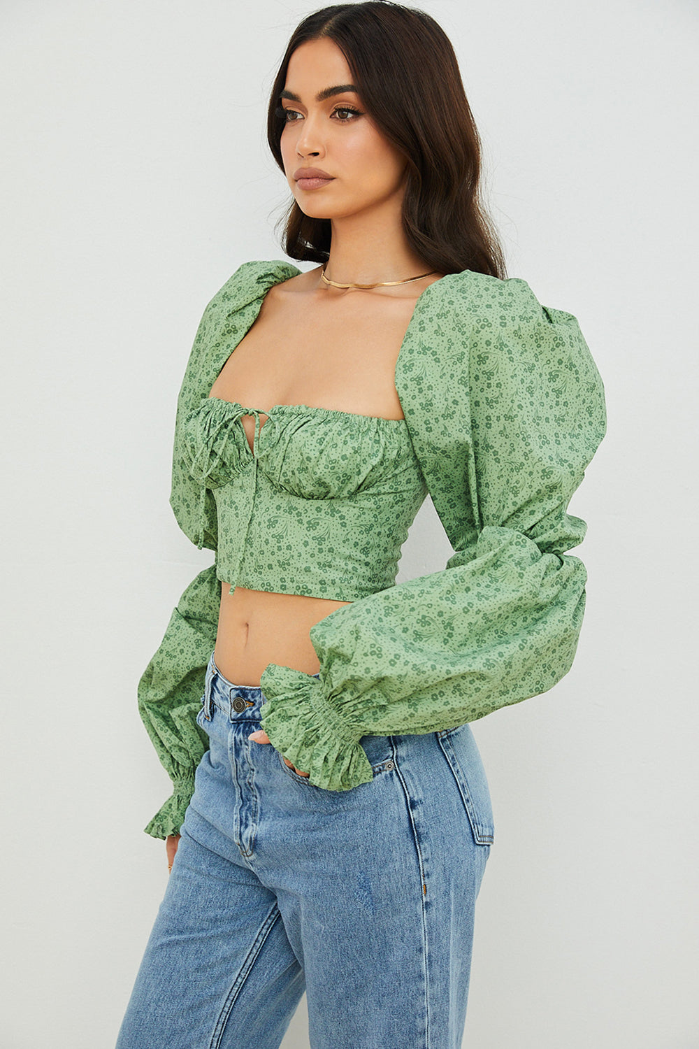 Floral Corset Crop Top