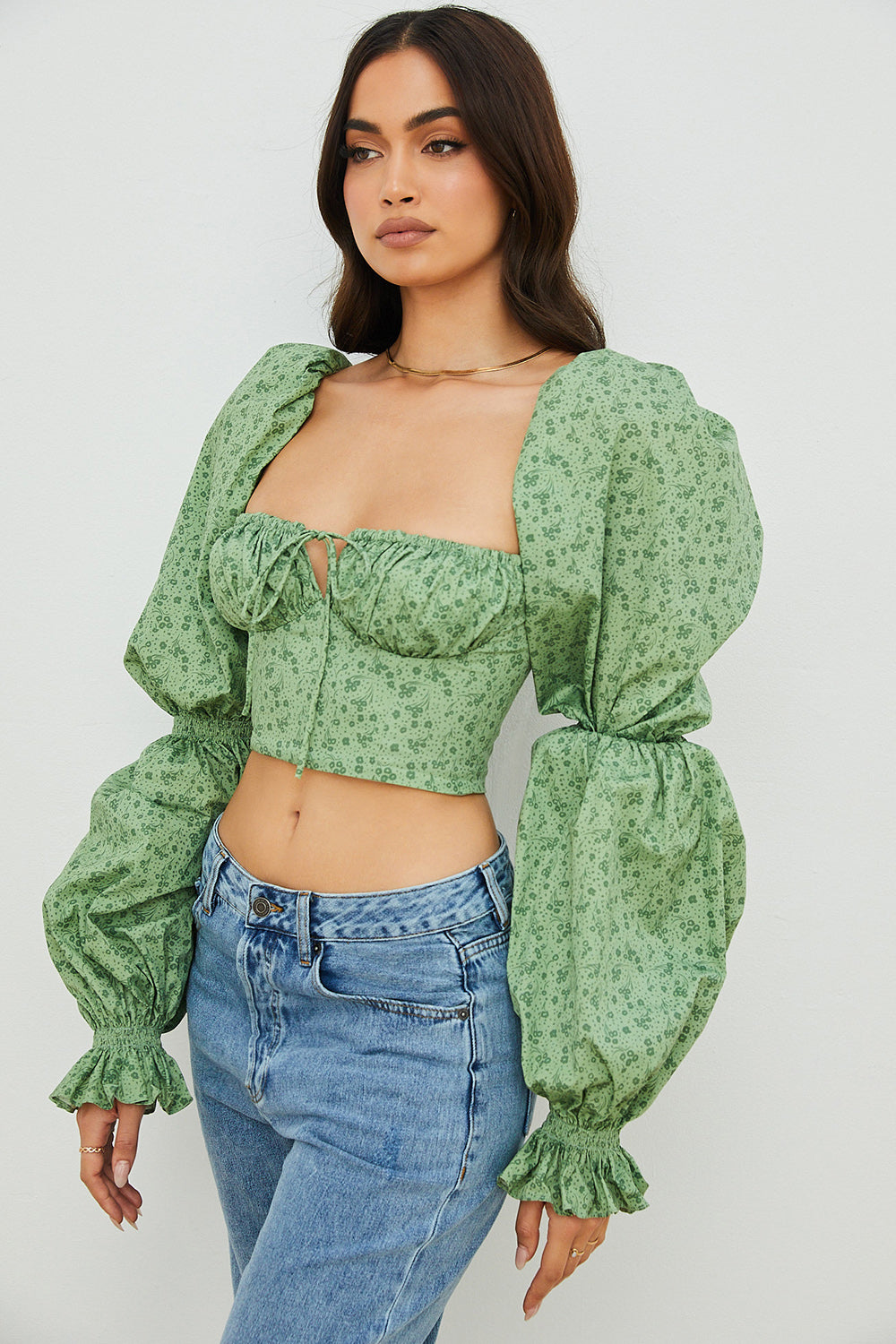 Floral Corset Crop Top