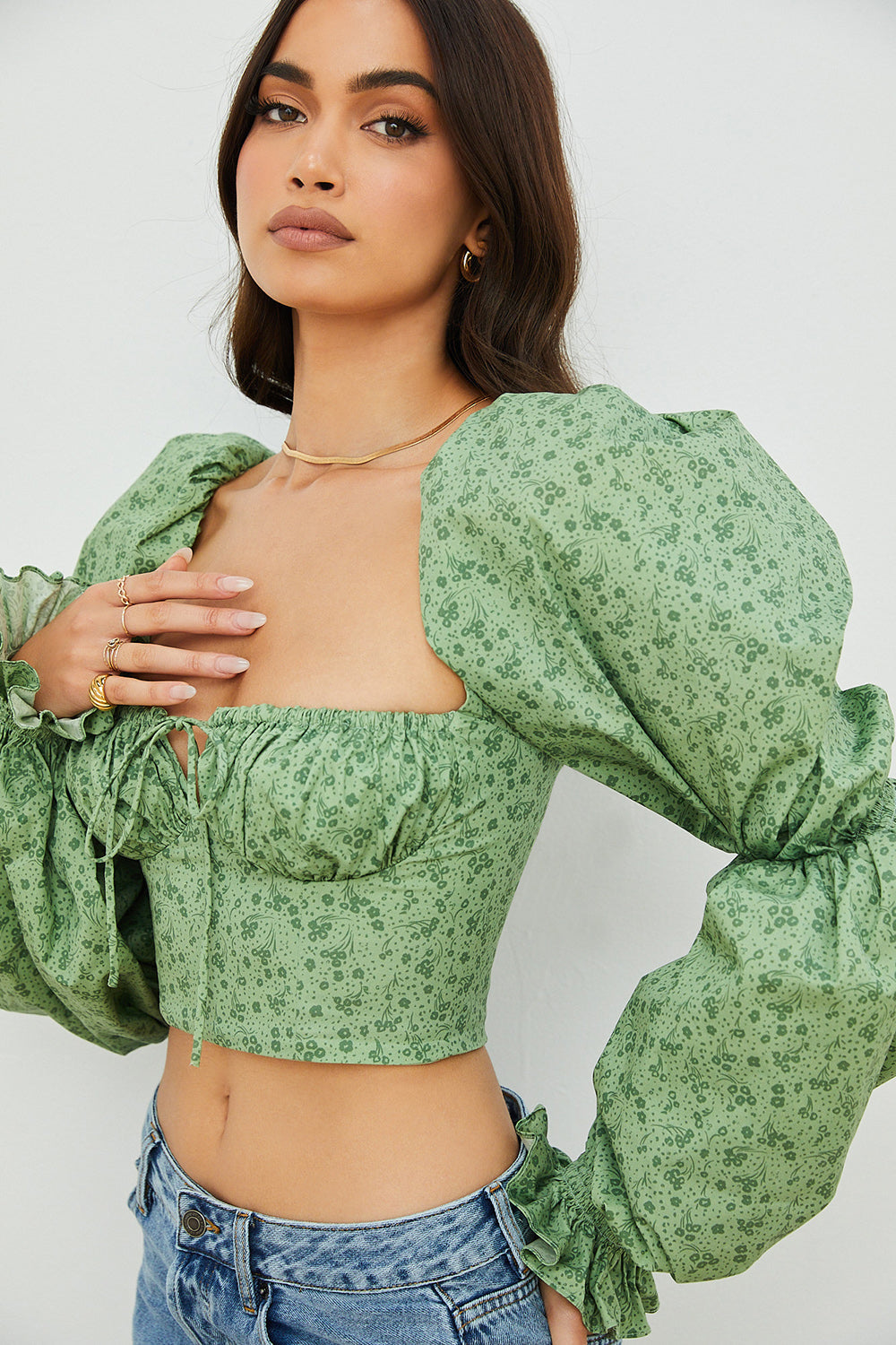 Floral Corset Crop Top