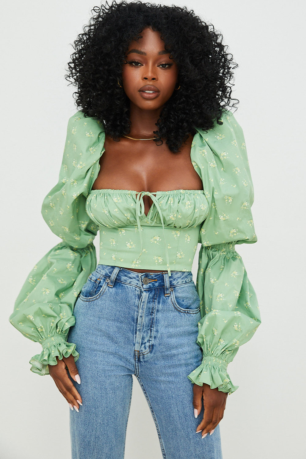 Floral Corset Crop Top