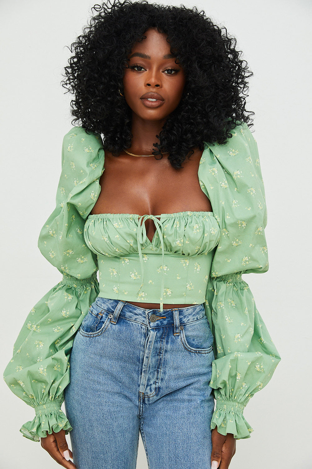 Floral Corset Crop Top
