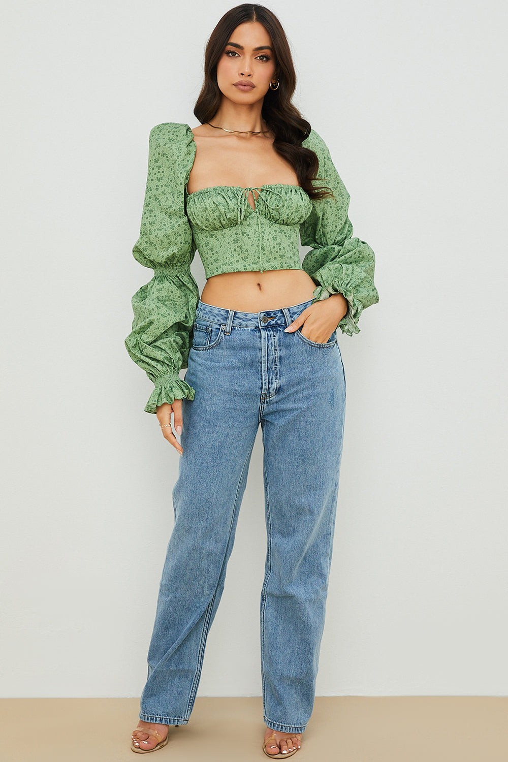 Floral Corset Crop Top