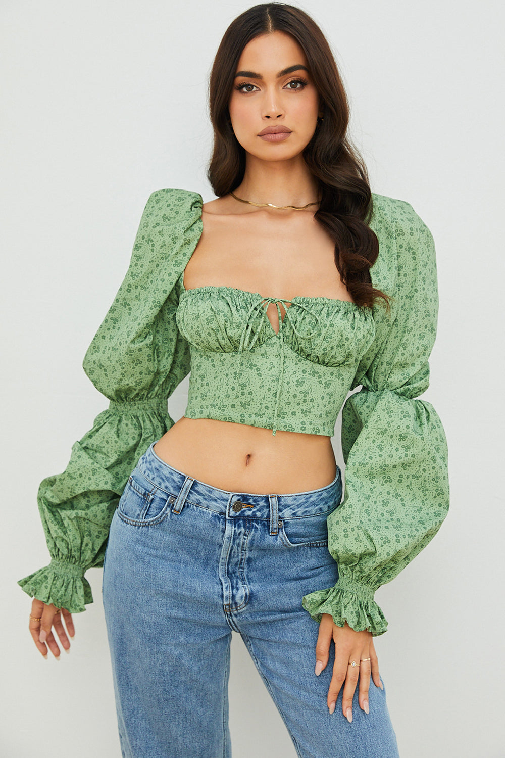 Floral Corset Crop Top