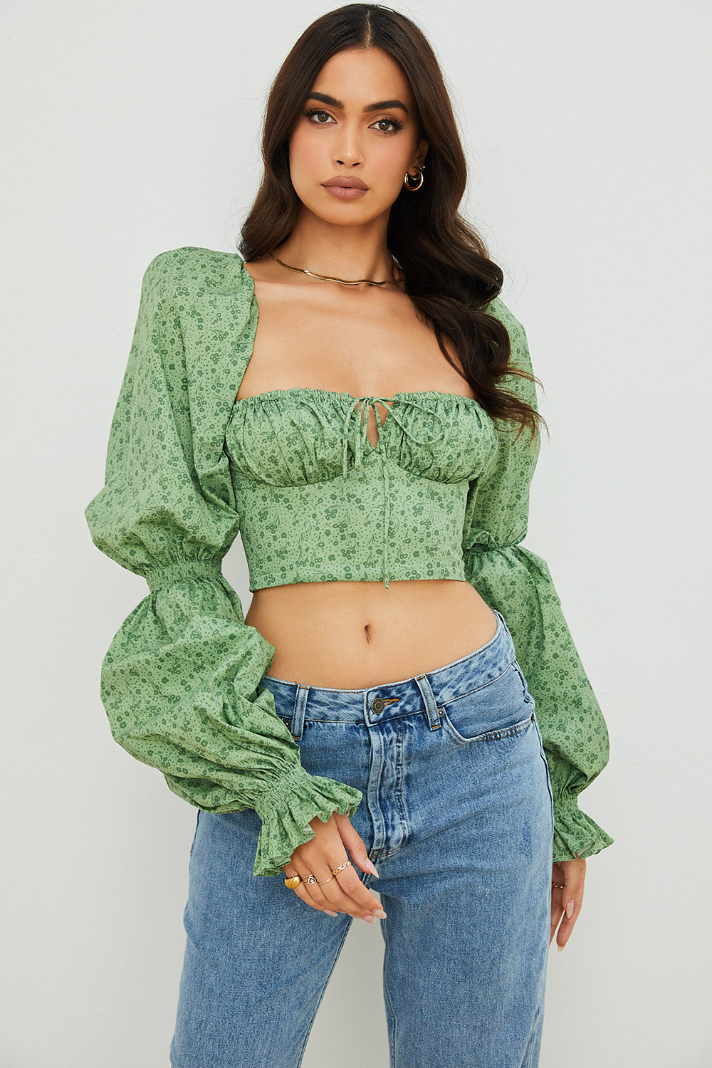 Floral Corset Crop Top