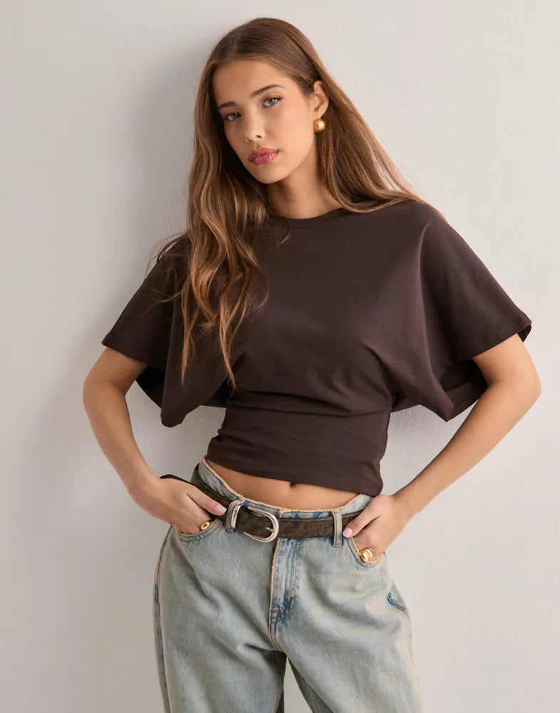 Lotte Basic T-Shirt met Wijde Mouwen