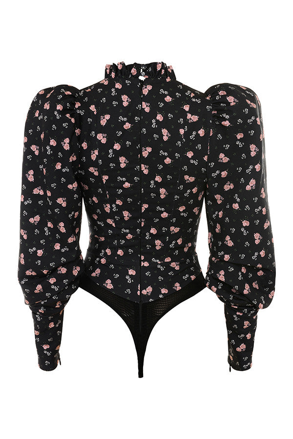 Aveline Bloemen Corsettop met Hoge Hals
