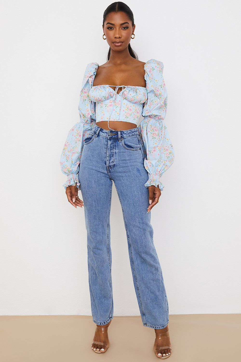 Floral Corset Crop Top
