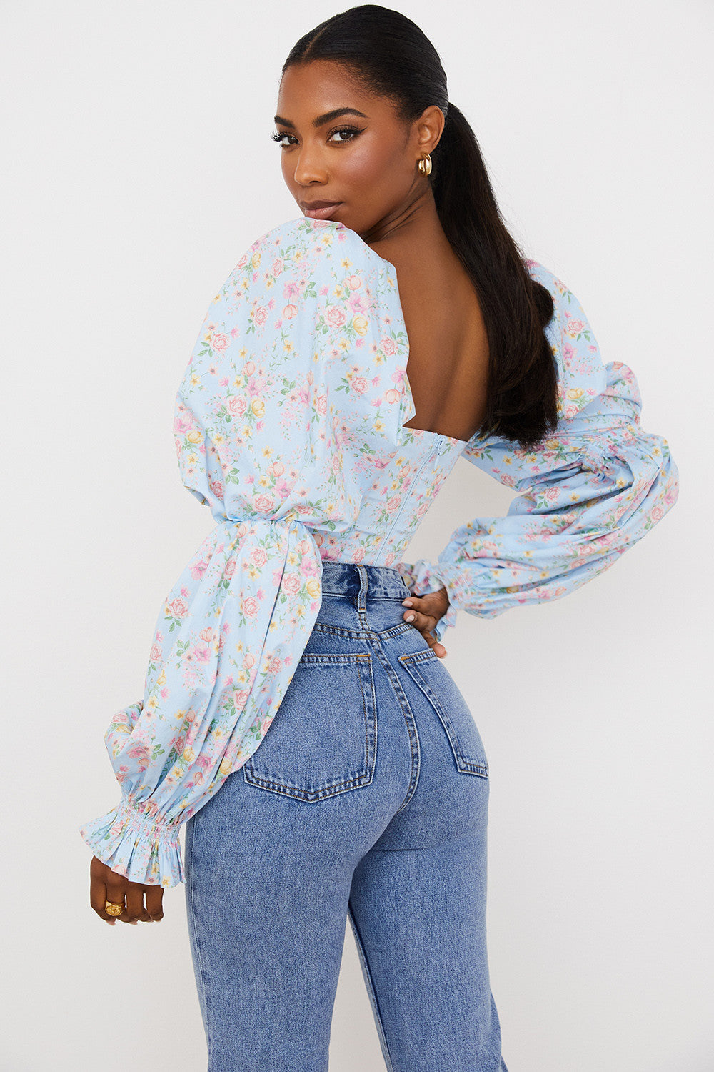 Floral Corset Crop Top