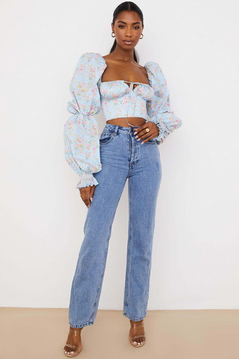 Floral Corset Crop Top