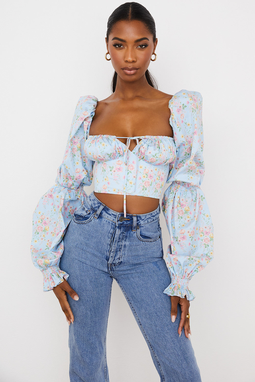 Floral Corset Crop Top