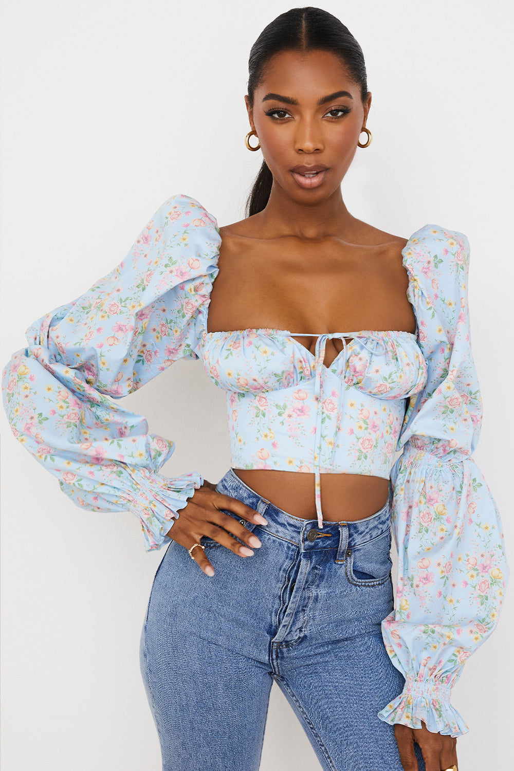 Floral Corset Crop Top