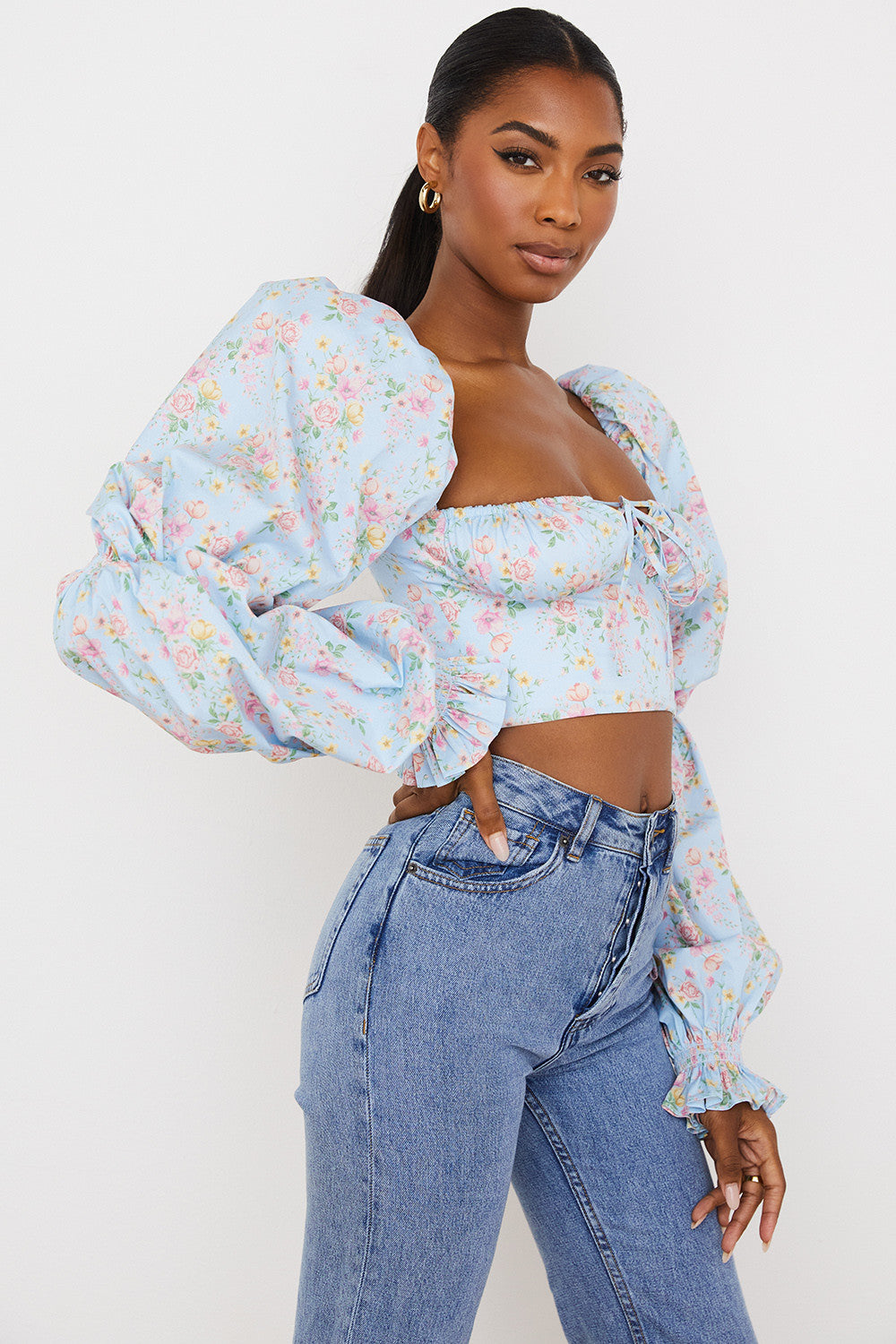 Floral Corset Crop Top