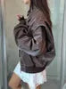 Stella Bruine Leren Bomber Jas