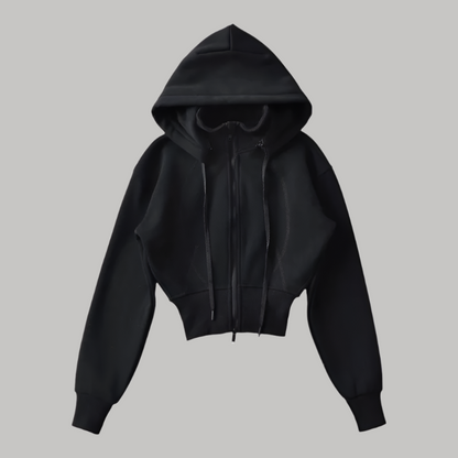 Trendy Hoodievest met Ritssluiting