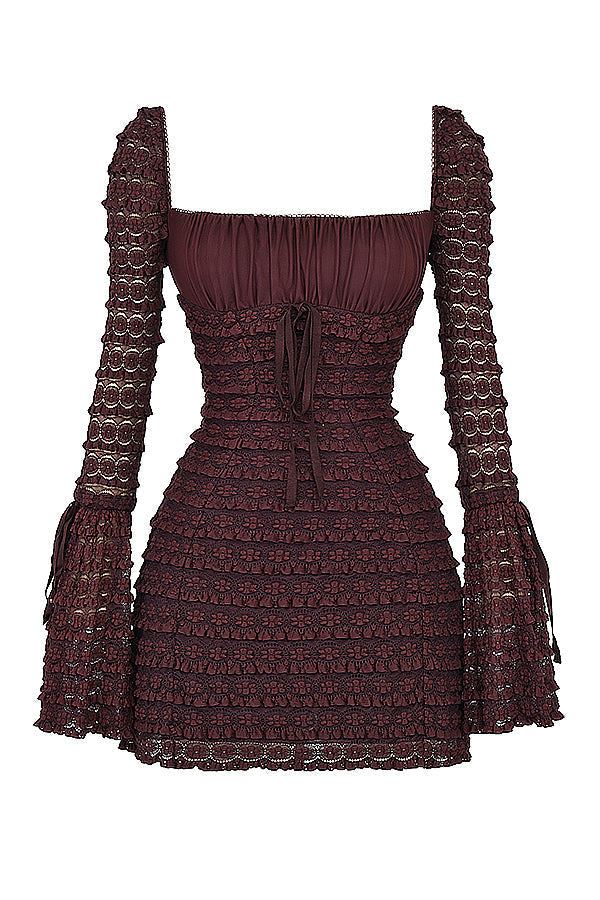 Chocolade Bruine Mini Jurk
