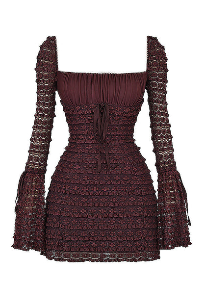 Chocolade Bruine Mini Jurk
