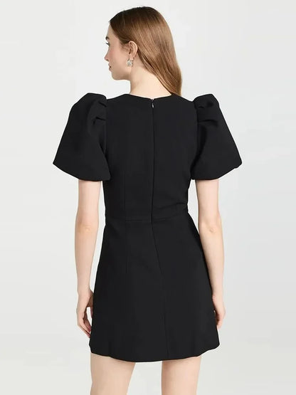 Wendy Zwarte Mini Jurk met Strikken