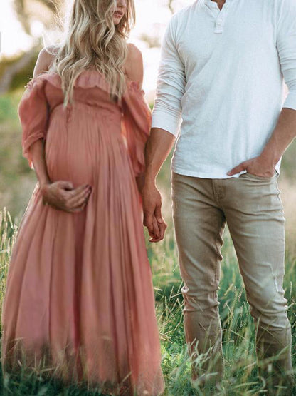 Eléna – Off-Shoulder Zwangerschapsjurk