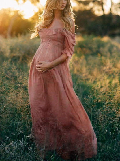 Eléna – Off-Shoulder Zwangerschapsjurk