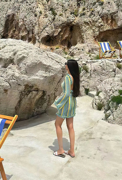 Sorella Rugloze Kanten Strandjurk met Lange Mouwen