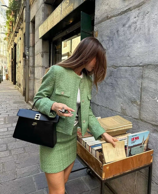 Elsa Elegante Tweed Twee-Delige Set